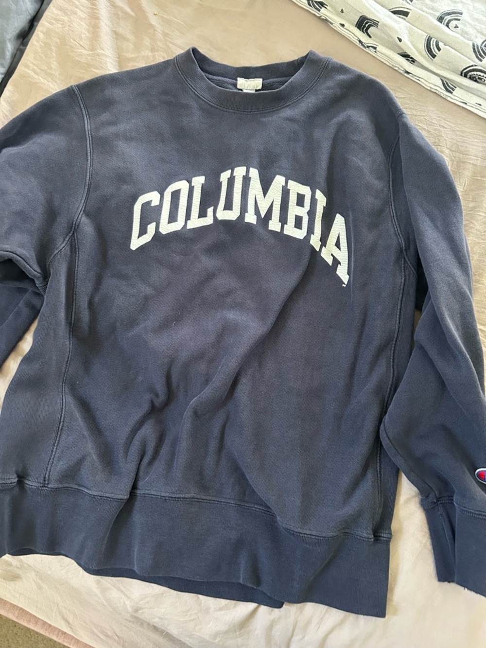 Columbia Navy Crewneck Sweatshirt - Collegiate Logo vintage Chsmpion